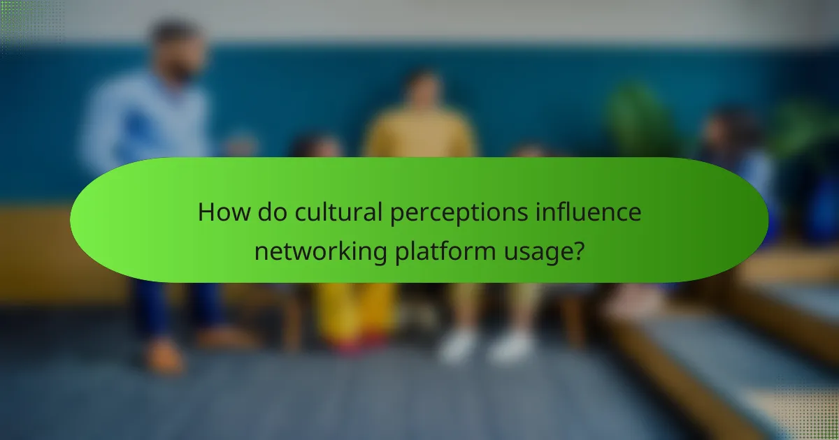 How do cultural perceptions influence networking platform usage?