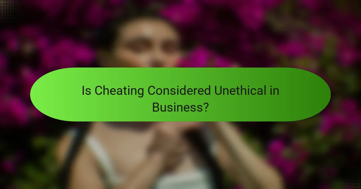 Is Cheating Considered Unethical in Business?