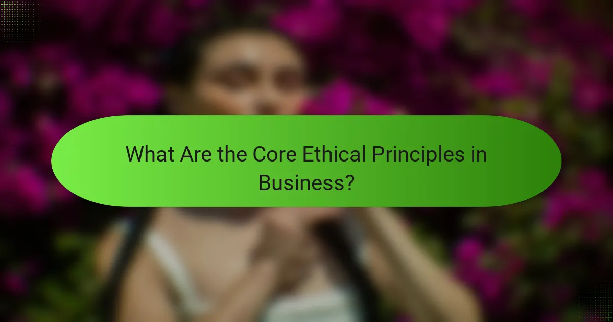 What Are the Core Ethical Principles in Business?