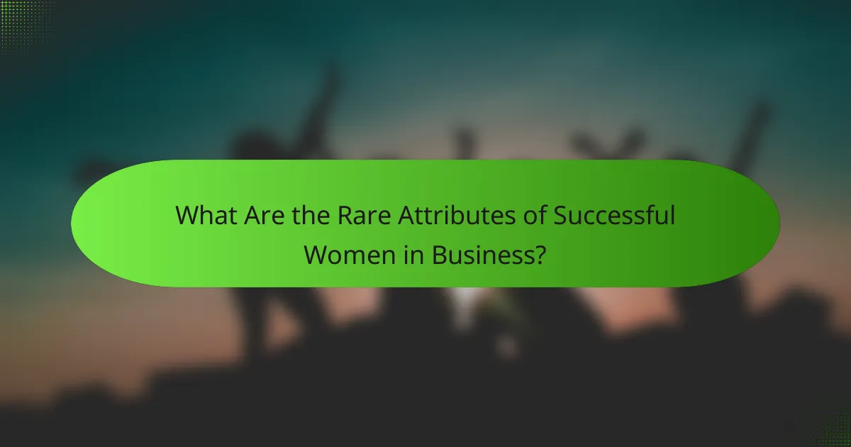 What Are the Rare Attributes of Successful Women in Business?