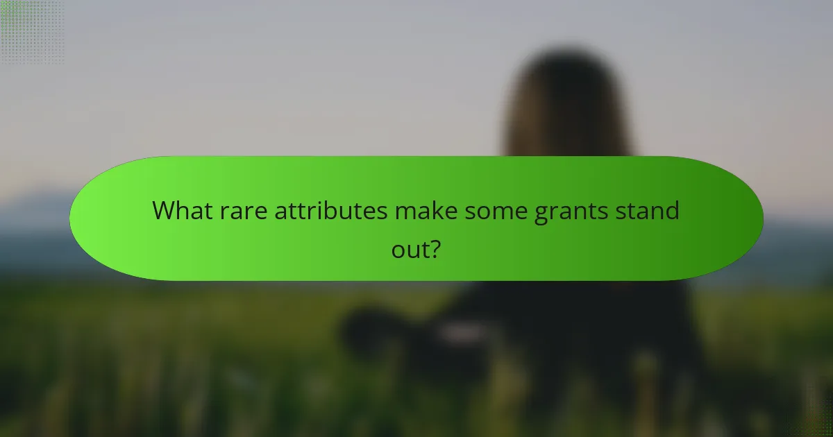 What rare attributes make some grants stand out?