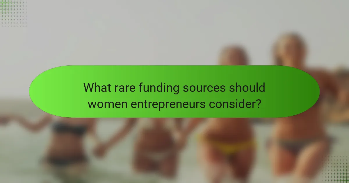 What rare funding sources should women entrepreneurs consider?