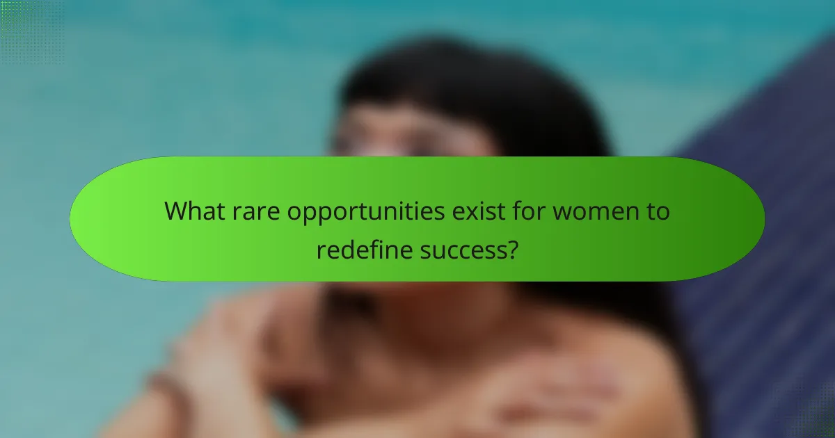 What rare opportunities exist for women to redefine success?