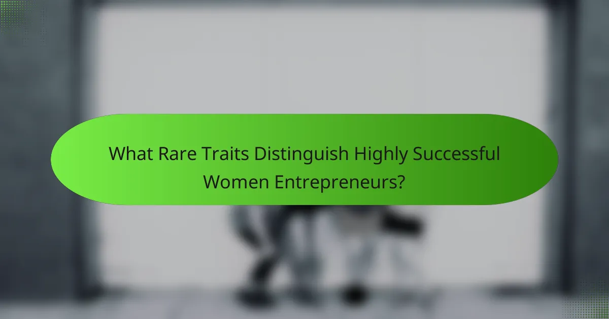 What Rare Traits Distinguish Highly Successful Women Entrepreneurs?