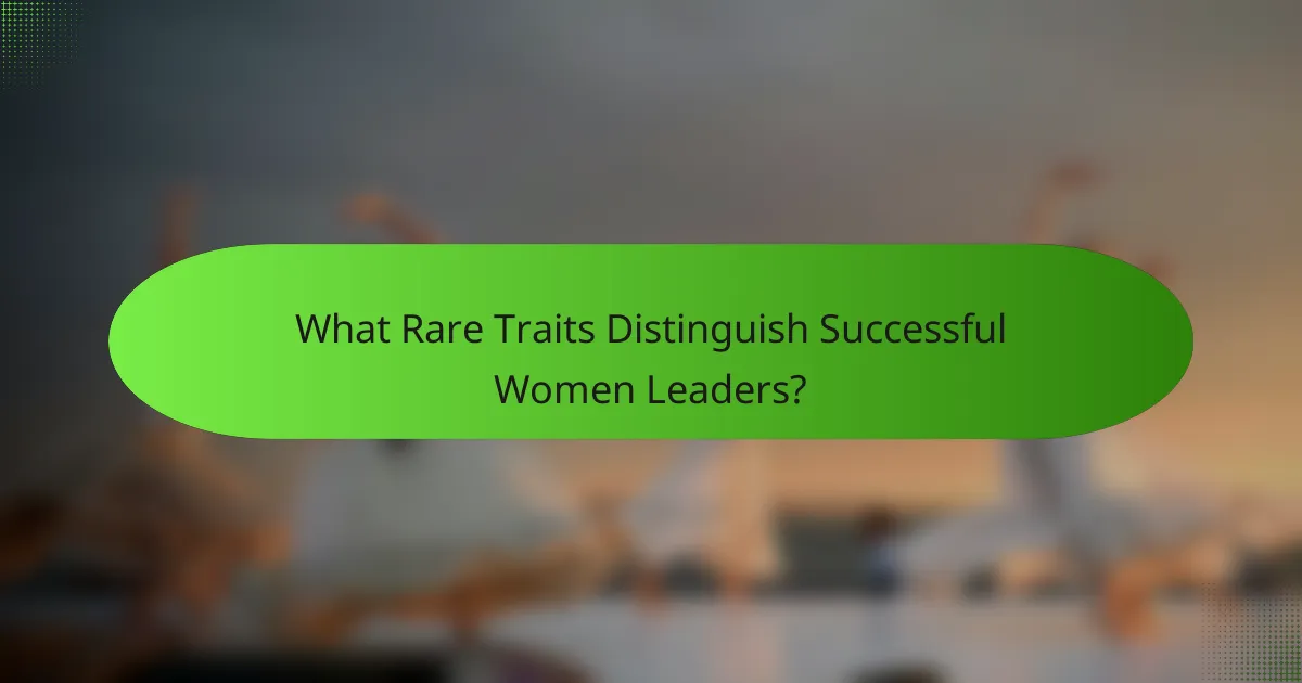 What Rare Traits Distinguish Successful Women Leaders?