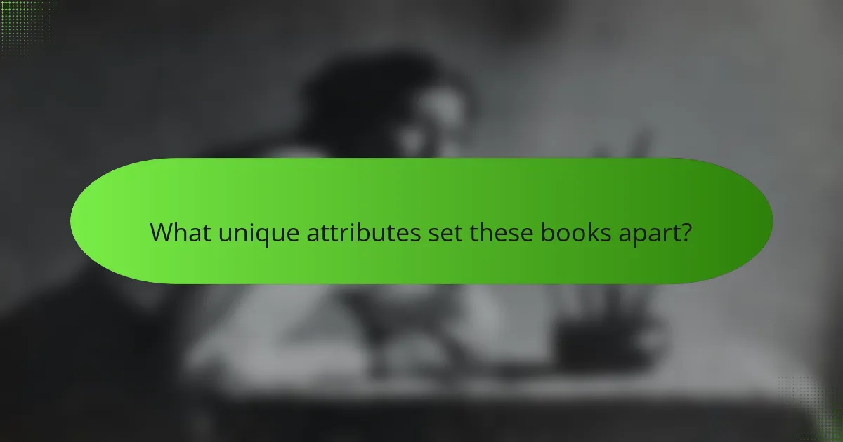 What unique attributes set these books apart?