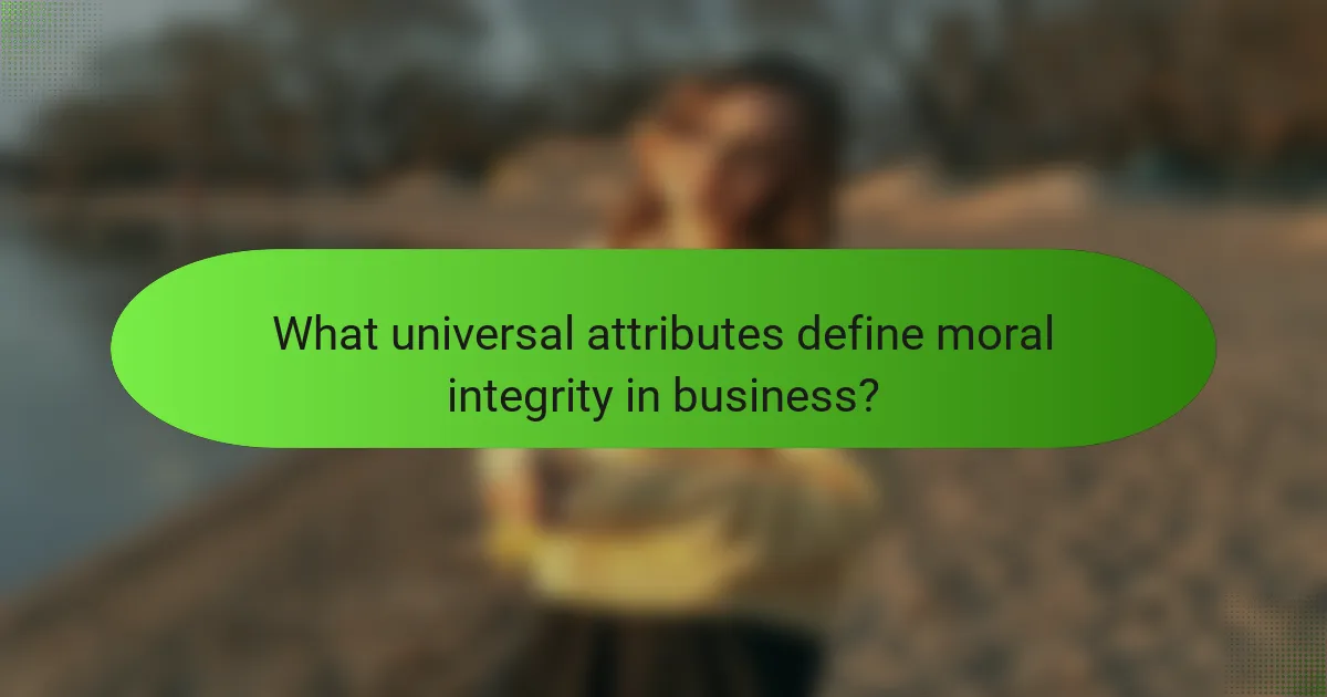 What universal attributes define moral integrity in business?